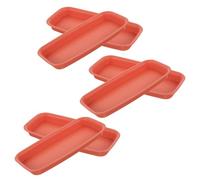 DECHOUS 6 Pezzi Sottovaso Rettangolare in Plastica 24x11x2 Cm per Piante | Bordo Rialzato, Controllo Dell’acqua e Facile Spostamento, per Vaso e Fioriera in Casa o Giardino