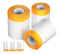 DECHOUS 6 Rotoli Pellicola di Mascheratura Autoadesiva Trasparente per Protezione Pavimenti e Mobili, Facile da Rimuovere, in Carta e Film Pe per Uso Domestico e Restauro