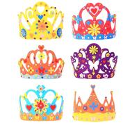 DECHOUS 6 set Kit Corone Festa Compleanno in Feltro Non Materiale Sicuro e DIY per Foto e Party e Bambina Fasce Principessa e Principe per Regali Compleanno