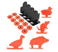 DECHOUS 8 Pezzi Bersaglio da Tiro in Acciaio Inox, Bersaglio Animale, Sagome Anatra Topo Maiale e Umano, Reset Automatico, per Backyard e Range, Esperienza Realistica