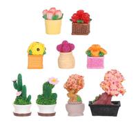 DECHOUS 9 Pezzi Piante in Vaso in Miniatura in Resina Cactus Bonsai e Succulente Artificiali per Decorazioni Fai da Te Mini Ornamentali per Case delle Bambole e Paesaggi in Spazi