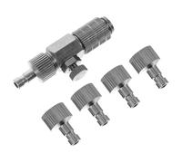 DECHOUS Adattatore Rapido per Aerografo in Metallo con Manopola Regolazione Pressione, Facile da Installare e Staccare, con 5 Raccordi Maschi 1/8 Pollice, per Verniciatura Ceramica