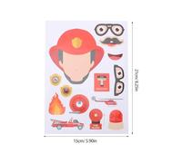 DECHOUS Adesivi Pompiere per 12 Fogli Fai da Te Personaggi Colorati Decorazioni per Feste a Tema Carriera Materiali Creativi per Premi Scolastici e Travestimenti Educativi