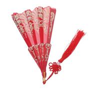 DECHOUS Antico ventaglio Fan ventaglio Decorativo alla Moda ventaglio Ricamato ventagli da Donna Pieghevoli ventaglio Pieghevole Bellissimi ventagli pp Rosso