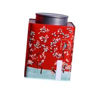 DECHOUS Barattolo per Tè in Latta Grande Rosso con Confezione Regalo Elegante Contenitore Ermetico in Lamiera per Conservazione Tisane e Infusi per Cucina e Regali di Compleanno