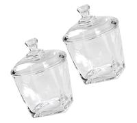 DECHOUS Barattolo Snack in Vetro Trasparente 260ml 2 Pezzi con Coperchio