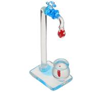 DECHOUS Boccia per Pesci Rossi in Vetro con Rubinetto Galleggiante Ornamento da Scrivania Compatto e Decorazione Contemporanea per Acquario Accessorio Salvaspazio per Ufficio e Spazio