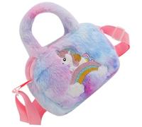 DECHOUS Borsa a Tracolla Peluche Unicorno per Bambine, Borsetta Morbida Leggera Scomparto Spazioso, Borsa da Scuola e Viaggio per Ragazze, Design Ergonomico e Colorazione Tie-dye Viola