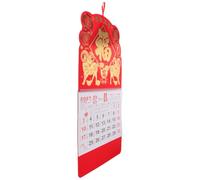 DECHOUS Calendario Cinese 2027 Anno della Capra da Parete Rosso | Apertura Superiore e Cordino, Carta Resistente allo Strappo, Uso Domestico e Lavorativo, Facile da Appendere