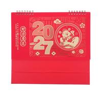 DECHOUS Calendario da Tavolo 2027 Anno della Capra Rosso per Studenti e | Segna Festività Cinesi e Termini Solari, Formato Compatto 25, 50x19, 50x8, 00cm, Scrittura Liscia