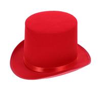 DECHOUS Cappello A Cilindro Rosso Cappello Da Mago A Cilindro Alto Da Vampiro Da Direttore Di Circo Steampunk Berretto Da Gioco Di Ruolo Da Circo Per I