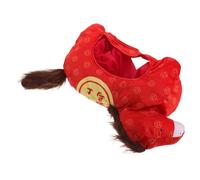 DECHOUS Cappello di Peluche Testa di Cavallo Rosso, Copricapo Mascotte per Feste e Cosplay, Accessorio Divertente per Foto e Spettacoli, Taglia Unica Adatto e Adulti, Copricapo