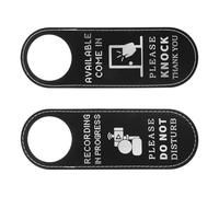 DECHOUS Cartello da Appendere alla Porta in PU Pelle 2 Pezzi Segnale di Registrazione in Corso per Ufficio e Hotel Cartello Porta Elaborazione Record Multifunzione Decorazione Interna