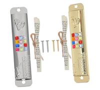 DECHOUS Confezione da 2 Decorazioni in Metallo per Mezuzah Pali Decorativi Religiosi per Mezuzah Scritture per Mezuzah per La Casa