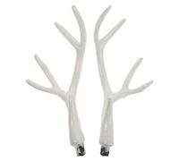 DECHOUS Corna di Cervo Realistiche Bianche 17cm in Plastico | Accessorio Leggero e Portatile, Alta Resa Visiva, per Feste e Celebrazioni Stagionali