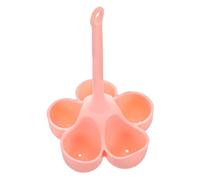 DECHOUS Cuociuova in Silicone da 5 Posti Manico Portatile Supporto per Uova a Vapore e Bollitura Contenitore Riutilizzabile per Colazione e Pasti per Resistente al Calore Colore Rosa