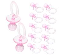 DECHOUS Decorazioni per Shower Bambina Ciucci in Plastica Trasparente, Set 12 Pezzi di Premi e Bomboniere Fai da Te, Giochi e Addobbi per Festa Nascita Ragazzo Ragazza