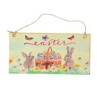 DECHOUS Etichetta da Appendere in Legno con Coniglio Uomo Gancio della Porta Davanti casa Ghirlanda segni Easter Decorazione Pasquale Ciondolo Festival della Porta di Pasqua di Legno