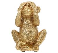 DECHOUS Figurines de singes Sculptures Feng Shui Figurine Animale Statue de singes Ne PAS Voir Le Mal Trois vérités Art abstrait pour la décoration intérieure Accents dorés