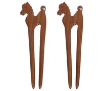 DECHOUS Forcine per Chioma in Legno di Sandalo Verde 2 Pezzi Bastoncini per Chignon Stile Cinese Retrò Accessori Donna per Acconciature Tradizionali e Celebrazioni Stagionali