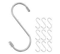 DECHOUS Ganci a S in Acciaio Inox 10 Pezzi, Supporto Sospeso Salvaspazio per Casa e Cucina, Ganci per Appendere Cappelli, Borse e Vestiti, Dimensione Piccola 65x3mm, Organizer per Interni