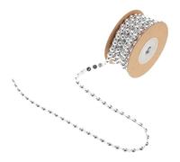 DECHOUS Ghirlanda di Perline Semicircolari 6mm 5m Catena di Perle Fatte a Mano in ABS per Decorazioni Nuziali, Filo per Gioielli Fai da Te, Accessori per Collane e Braccialetti