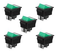 DECHOUS Interruttore a Bilanciere a Forma di Barca 5 Pezzi Interruttore di Accensione a Bassa Tensione Spia LED Verde Pulsante di Avviamento e Arresto per Barche Auto e Camper