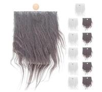 DECHOUS Kit Fai da Te 24 Pezzi Barba e Naso da Folletto in Peluche Grigio e Bianco 18X9 CM Perline di Legno Accessori per Decorazioni Natalizie e Halloween Materiali Artigianali per