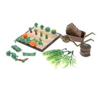 DECHOUS Kit Mini Fattoria Accessori per Casa delle Bambole Orto in Miniatura Verdure da Raccolto e Carrello da Giardino Set da 3 Pezzi per Decorazioni di Miniature da Giardino e Scene
