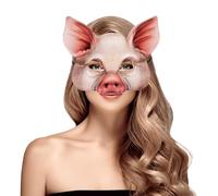 DECHOUS Maschera da Maiale Mezza Faccia in Eva per Adulti, Design Realistico, Sottile e Riutilizzabile, per Cosplay Animale e Feste di Carnevale