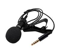 DECHOUS Microfono Lavalier Clip On Omnidirezionale per Registrazione | Tpe Nero, Snr Oltre 74 e Risposta 65 Hz-18 Khz, per Colloquio e Podcast