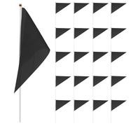 DECHOUS Mini Bandiere Triangolari Nere da 30 Pezzi, Bandiere a Tinta Unita su Bastoncini in Legno e Poliestere, Piccole Bandierine Portatili Resistenti per Feste, Raduni e Celebrazioni