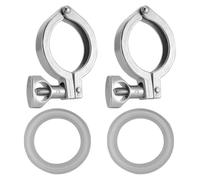 DECHOUS Morsetto Tri Clamp e Serraggio Facile in Acciaio Inox 304 2 Set con Guarnizione in Silicone per Applicazioni Sanitarie e Olio