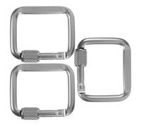 DECHOUS Moschettone Quadrato per Esterni Set da 3 Pezzi Fibbie Multifunzionali Leggere Trattamento Ossidazione Portachiavi Pratici per Campeggio Escursionismo e attività all’Aperto