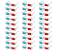 DECHOUS Occhiali 3d Leggeri e Portatili di Carta Bianco 30 Pezzi per Esperienza Visiva Spettacolare, per Film e Cinema 3d Anaglifo