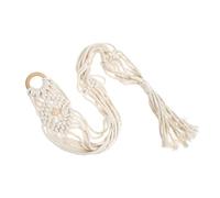 DECHOUS Porta chitarra da muro in macramè intrecciato, supporto delicato per ukulele e decoro parete, custodia tessuta artigianale per strumenti musicali, 125 cm bianco