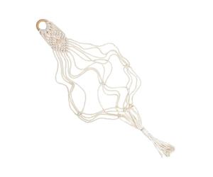 DECHOUS Porta chitarra da muro in macramè intrecciato, supporto delicato per ukulele e decoro parete, custodia tessuta artigianale per strumenti musicali, 125 cm bianco