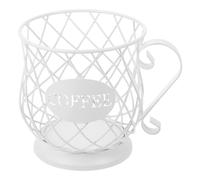 DECHOUS Porta Cialde Caffè in Metallo Bianco Organizer Capsule Caffè Cestino Porta Tazze Grande Capacità Salvaspazio per Bancone Cucina e Contenitore Multifunzione per Snack e Utensili