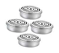 DECHOUS Porta Incenso Ignifugo in Acciaio Resistente Con Coperchio Diffusore, Contenitore Sicuro Anticaduta Per Uso Domestico e All’aperto, Set Da 4 Pezzi Per Soggiorno, Camera Da Letto e Patio