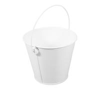 DECHOUS Secchiello Raccogli Grasso Bianco Piccolo 8x10,5x12 Cm in Metallo Resistente al Calore per Barbecue e Cucina, Secchio Olio Versatile per Esterni e Interni, Facile Pulizia,