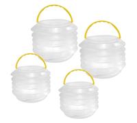 DECHOUS Secchio D’Acqua Pieghevole Portatile in Plastica Trasparente Set da 4 Pezzi con Secchi Piccoli per Pulizia Pennelli Artistici Contenitori Compatti per Pittura ad Acquerello e
