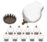 DECHOUS Set 10 Mini Bottiglie di Vetro Tappo in Metallo 20Mm Barattoli Decorativi Trasparenti per Fai da Te e Bottiglia dei Desideri Contenitori di Stoccaggio per Artigianato e