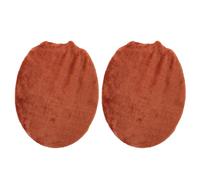 DECHOUS Set 2 Pezzi Copriwater Imbottiti in Peluche caffè Lavabili in Lavatrice, Copertura Antipolvere Soffice e Calda per Bagno Coperchio WC Rotondo, Protezione e Comfort Stagionale