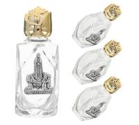 DECHOUS Set 4 Bottiglie in Vetro da 16ml con Design Rosa Raffinato, Ricaricabili e Multiuso, Perfette per Preghiere Sull'altare e Viaggi