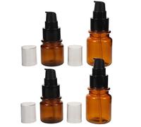 DECHOUS Set 4 Flaconi da Viaggio Ricaricabili Ambrati 40Ml e 60Ml Pompa Contenitori Vuoti per Lozioni e Creme Mini Dispenser per Olio e Cura del Viso per Viaggi e Cosmetici Portatili