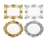 DECHOUS Set 4 Pezzi Tavolozze per Nail Art in Resina Vintage Piastre Espositive per Miscelare Smalti e Pigmenti Vassoi Portatili per Saloni di Bellezza e Onicotecniche in Viaggio