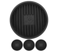 DECHOUS Set 4 Pezzi Vaschette Raccogli Gocce per Sturalavandini WC in Plastica Grigia Vassoio Antiscivolo e Antiumidità per Bagno Supporto Piccolo e Pratico per Porta Scopino Sanitario