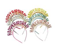 DECHOUS Set 6 Fasce per Chioma da Festa Glitterate per Lettere Inglesi, Cerchietti Decorativi Antiscivolo per Compleanno, Accessori per Feste e Allestimenti di Buon Compleanno