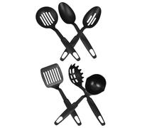 DECHOUS Set 6 Pezzi Utensili da Cucina in Nylon Resistente al Calore, Cucchiai e Spatole per Uso Domestico, Utensili Versatili per Preparazione e Cottura, Lavabili in Lavastoviglie,