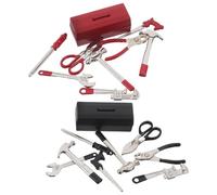 DECHOUS Set Attrezzi per Case delle Bambole in Miniatura Kit di Strumenti Realistici Martello Pinze e Cacciavite Valigetta Compatta Portatile per Decorazioni e Fai da Te Creativi